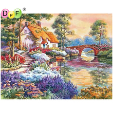 DPF DIY Gift house classic brige 5D full Round Diamond Painting Magic Cube Cross Stitch Diamond Embroidery crafts Mosaic Decor 2024 - buy cheap