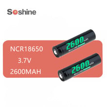2 шт., 100% оригинальные аккумуляторные батареи SOSHINE 18650, 3,7 в, 2600 мАч со встроенным портом зарядного устройства Micro USB 2024 - купить недорого