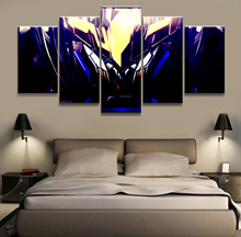 Quadros de arte de parede, pintura de imagens impressas em tela, poster modular de anime, 5 painéis, decoração de casa, para sala de estar, arte de quadros moderna 2024 - compre barato