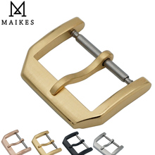 MAIKES-Correa de cuero para reloj, hebilla de reloj dorada de 18mm y 20mm, 316L correa de reloj de acero inoxidable, cierre de cepillado, funda para IWC, novedad 2024 - compra barato