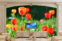 Papel tapiz de flores tulipanes para decoración del hogar, papel tapiz de pared de TV, restaurante, cocina, sala de estar, sofá, papeles tapiz del dormitorio, Grandes murales 2024 - compra barato
