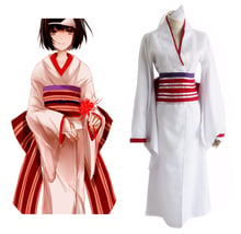 Fantasia para cosplay de noragami do anime, conjunto completo com kimono (roupas + bowknot + cinto + acessórios para cabeça + luvas) para halloween 2024 - compre barato