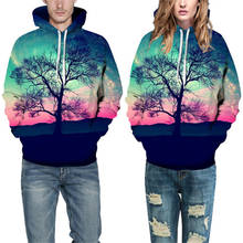 New Fashion Men/Women 3d Hoodies Print Nightfall Trees Designed 3d Sweatshirts Unisex Space Galaxy Hooded Hoodies Streetwear 2024 - buy cheap