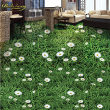 Beibehand-papel de parede auto-adesivo para plantas, flores, grama verde, poster personalizado, chão do banheiro, mural, 3d, telhas de chão 2024 - compre barato