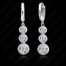 Free Shipping New Trendy  Cubic Zircon 925 Sterling Silver SilverDangle Earrings For Woman Fine Jewelry Wedding Gift 2024 - buy cheap
