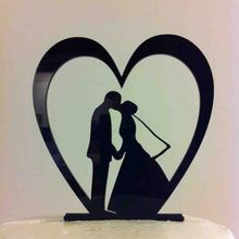 Wedding Cake Topper ,Heart Leaning Bride Groom Kissing Acrylic Wedding Cake Topper Silhouette ,Wedding Topper Decor Supplies 2024 - buy cheap