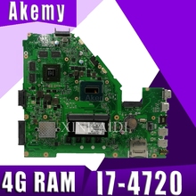 Akemy X550JK laptop motherboard  For ASUS X550JX X550JF X550JD X550JK X550J mainboard 4G-RAM I7-4720HQ/4710HQ GTX850M/4GB 2024 - buy cheap