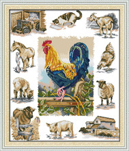 Domesticated Animals Canvas Aida Cross Stitch Kits Accurate Printed Embroidery DIY Handmade Needle Work Wall Set Art Home Decor 2024 - buy cheap