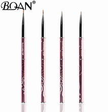 Bqan-conjunto de pincéis para manicure, 4, 5, 7, 10mm, cabo de aço puro, para desenho nas unhas, pincel delineador, arte nas unhas 2024 - compre barato