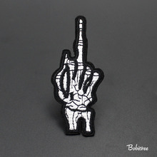 Black Punk Skeleton Hand Fingers Patches iron on Applique for Clothes Jacket Jeans Backpack DIY Patchwork 2024 - buy cheap