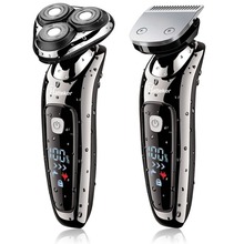 wet dry digital display rechargeable electric shaver facial rotary electric razor for men pro beard shaving machine hair trimme 2024 - buy cheap