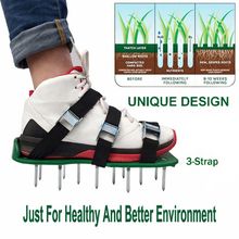 1 Pair Lawn Aerator Shoes Sandals Grass Spikes Nail Cultivator Yard Garden Tool 2024 - compre barato