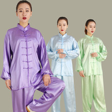 Искусственный шелк для утренних упражнений для женщин, униформа Тай Чи, традиционная одежда кунг-фу, женская одежда для представлений, ткань 90 2024 - купить недорого