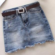 New spring denim skirt ladies women skirt  anti-light package hip mini jeans skirt a-line 2024 - buy cheap