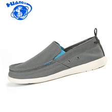 HUANQIU-mocasines de lona hechos a mano para hombre, calzado informal suave sin cordones, para barco, talla 39 ~ 46, ST253 2024 - compra barato