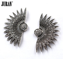 JURAN-pendientes en forma de abanico Punk para mujer, joyería con estilo Vintage, aretes grandes con tuerca y cuentas, joyería 2024 - compra barato