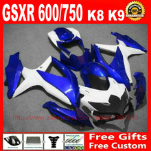 Fairing kit for Suzuki GSXR 600 GSXR 750 2008 2009 2010 bright blue white bodywork fairings set K8 K9 08 09 10  BM64 2024 - buy cheap