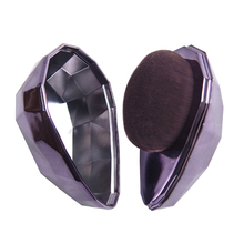 Forma de diamante Cobertura Completa Molhado Fundação Pincel Kabuki Suave Bronzer Pincel de Maquiagem com Tampa Roxa 2024 - compre barato