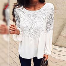 Casual Long Sleeve Lace Chiffon ew Women Blouses Shirt Hollow Out Lace Blouse Tops For Shirt Geometry Casual For Work Blusas 2024 - buy cheap