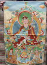 Bordado de seda del Tibet Guru, 36 pulgadas, Padmasambhava Rinpoche Tangka, pintura de Thangka, Mural 2024 - compra barato