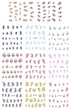 Самоклеящиеся 3D татуировки для ногтей с имитацией симуляции, 11 шт./лот, Сиреневая роза, тюльпан, фиолетовый цвет 2024 - купить недорого
