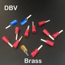 DBV1.25-10 DBV1.25-14 Blue Red Yellow Black Green Brass Pre-Insulated Chip shaped Flat Blade Cable Lug Connector Crimp Terminal 2024 - buy cheap