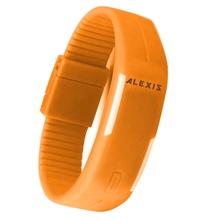Alexis inteligente led relógios retangular watchcase silicone orange orange faixa de cor meninos e meninas relógio digital dw447j 2024 - compre barato