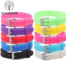 Somsoar Jewelry 8mm&10mm Width Silicone Charm Bracelet Rubber Bands fit 8mm& 10mm DIY Slide Charms for free gift colour mixture 2024 - buy cheap
