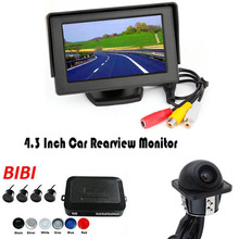 Promotions CCD Car Rear View Parking Camera & 4.3" TFT Color LCD Car Monitors Rearview 16:9 For Parking Sensor with 4 Probes 2024 - buy cheap