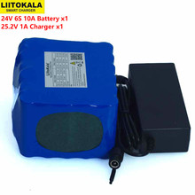 Liitokal-bateria de lítio, 24v, 10ah, 6s5p, 18650, bicicleta elétrica, ciclomotor/bateria de íon-lítio + carregador de 25.2v 2a 2024 - compre barato