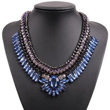  New Style Statement Luxurious Fashion Accessories Clear Rhinestone Crystal Necklaces Jewelry With Black Chain For Women 2024 - buy cheap
