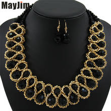 Statement necklace fashion jewelry sets Handmade big beads chain crystal dubai jewelry sets Vintage beads Bijoux Accessories 2024 - buy cheap