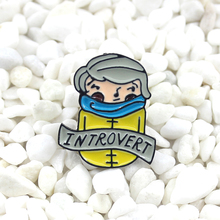 Introvert Lapel Pin wearing a scarf Introverted boy Enamel brooch Because sometimes home is the most fun place to be 2024 - buy cheap