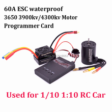 Waterproof 3650 3900KV 4300KV / 3660 3300kv 3800kv Brushless Motor 60A ESC Programmer Card Combo Set for 1/10 1:10 RC Car Truck 2024 - buy cheap
