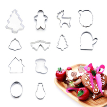 Christmas Cookie Cutter Stainless Steel Cut Candy Biscuit Mold Cooking Tools Santa Claus Gloves Elk Theme Metal Cutters Mould 2024 - buy cheap