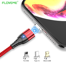 FLOVEME Magnetic USB Cable For iPhone XR XS MAX X 3A Fast Charging Type C Micro USB Cable For Samsung S9 Note 9 2024 - buy cheap