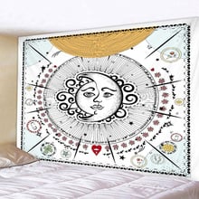 Декоративный гобелен с рисунком мандалы солнца Луны на стену, богемный макраме, искусство на стену, разноцветные простыни для спальни 2024 - купить недорого