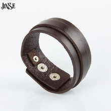 JINSE  New Brown leather bracelet,fashion leather bracelet for unisex PSL096 2024 - buy cheap