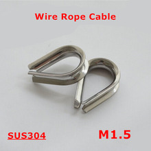 Cable de cuerda de alambre de acero inoxidable 304, abrazaderas triangulares de dedal, 1,5mm, 50 Uds., M1.5 2024 - compra barato