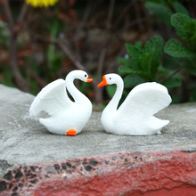 DIY Creative Mini 2PCS/Set Statue Fairy Garden Ornaments Crafts Goose Model Miniature Animal Swan Figurine Home Decor 2024 - buy cheap