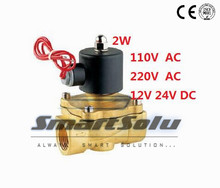 Free Shipping High Quality 2PCS In Lot 12V Voltage Fluid Control 2 Way Brass Solenoid Valve Oil Gas Water G1-1/2'' 2024 - buy cheap