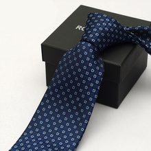 Gravata xadrez azul masculina, de alta qualidade, 8cm, profissional, roupa tradicional, casamento, com caixa de presente 2024 - compre barato