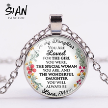 Collar con colgante de cristal con letra SIAN a mi hija de papá mamá, eres amado para siempre, collares familiares, regalos, joyería 2024 - compra barato