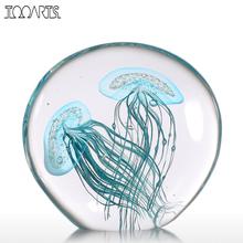 Tooarts Blue Jellyfish Figurines Glass Ornament Animal StatuettesHome Decoration Accessories Modern Style Home Decor Blue 2024 - buy cheap