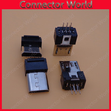 50 pçs/lote MINI Micro USB B tipo Macho jack 5 p 5 pinos jack conector do soquete 5pin porto de carregamento plugue porta doca repair 5-pin partes 2024 - compre barato