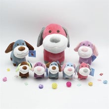 Moda 1pc adorável cão de pelúcia com cachecol macio bonito animal dos desenhos animados do cão de pelúcia brinquedos boneca para crianças bebê melhor presente das crianças 2024 - compre barato