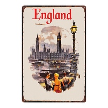 England  Plaque Metal Vintage Travel Tin Sign Summer Beach Metal Plate For Wall Pub Cafe Home Art Craft Decor Cuadros DU-2446 2024 - buy cheap