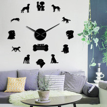 Rhodesian Ridgeback Big Wall Clock Large DIY Wall Art Stickers Lion Dog Pet Home Decor African Lion Hound Giant Clock Wall Watch 2024 - buy cheap