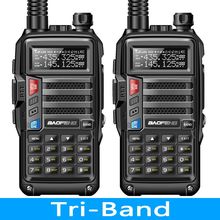 BaoFeng-walkie-talkie portátil de largo alcance, 2 antenas de 8W, 3 bandas, VHF, UHF, 2020-136 Mhz/174-220 Mhz/260-400 Mhz, 10km, 520 Uds. 2024 - compra barato