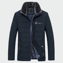 Casaco masculino longo com gola de pele, jaqueta grossa e quente para homens, novo estilo de inverno 2019 2024 - compre barato